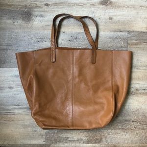 Large Cognac Leather Tote